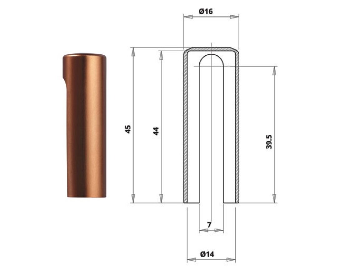 Osłonka aluminiowa zawiasu @14 mm- fot-