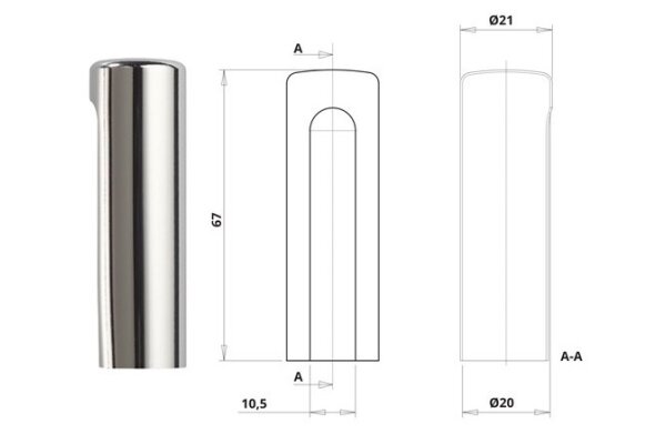 Osłonka aluminiowa zawiasu @20 mm OTLAV Chrom