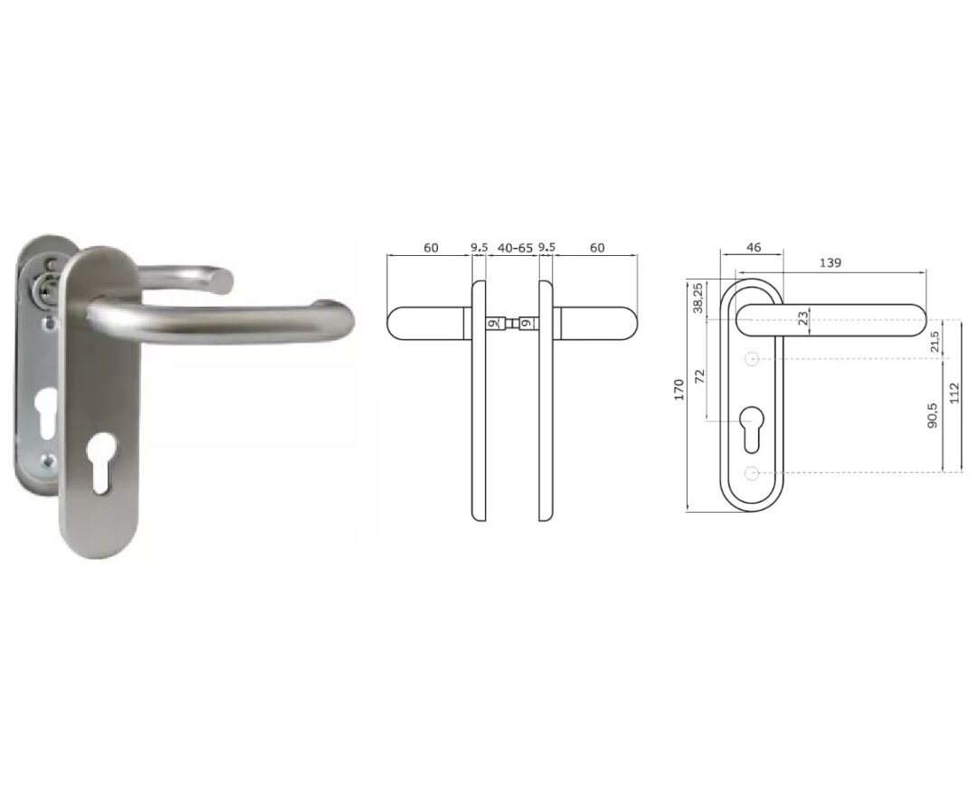 KLAMKA 72WB 45x170 mm, PPOŻ.- fot-