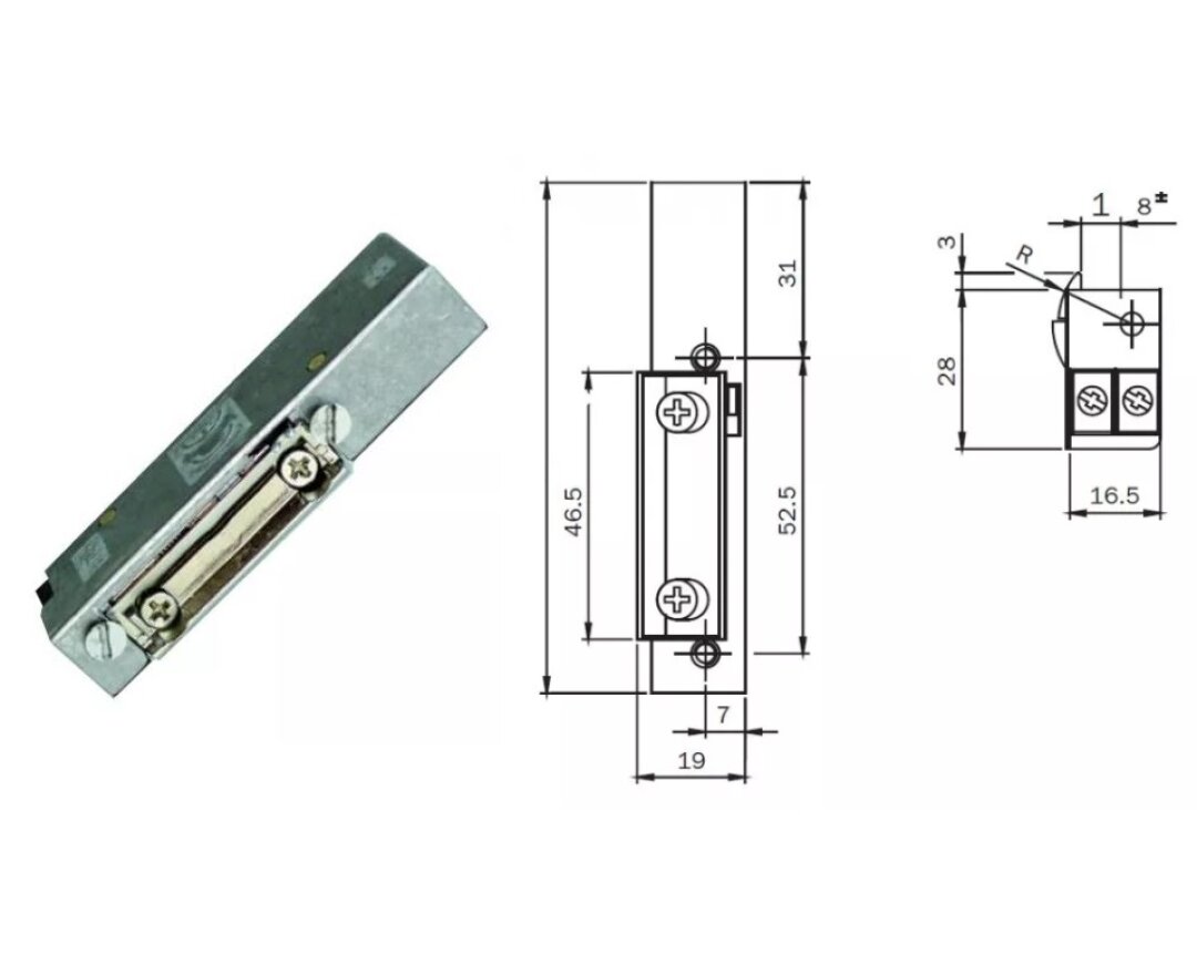 ELEKTROZACZEP 12V DO BLACH ZACZEPOWYCH, PRAWY- fot-