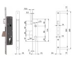 ZAMEK ELECTA 85WB, E=25mm, 290x24x3mm ISEO Stal nierdzewna