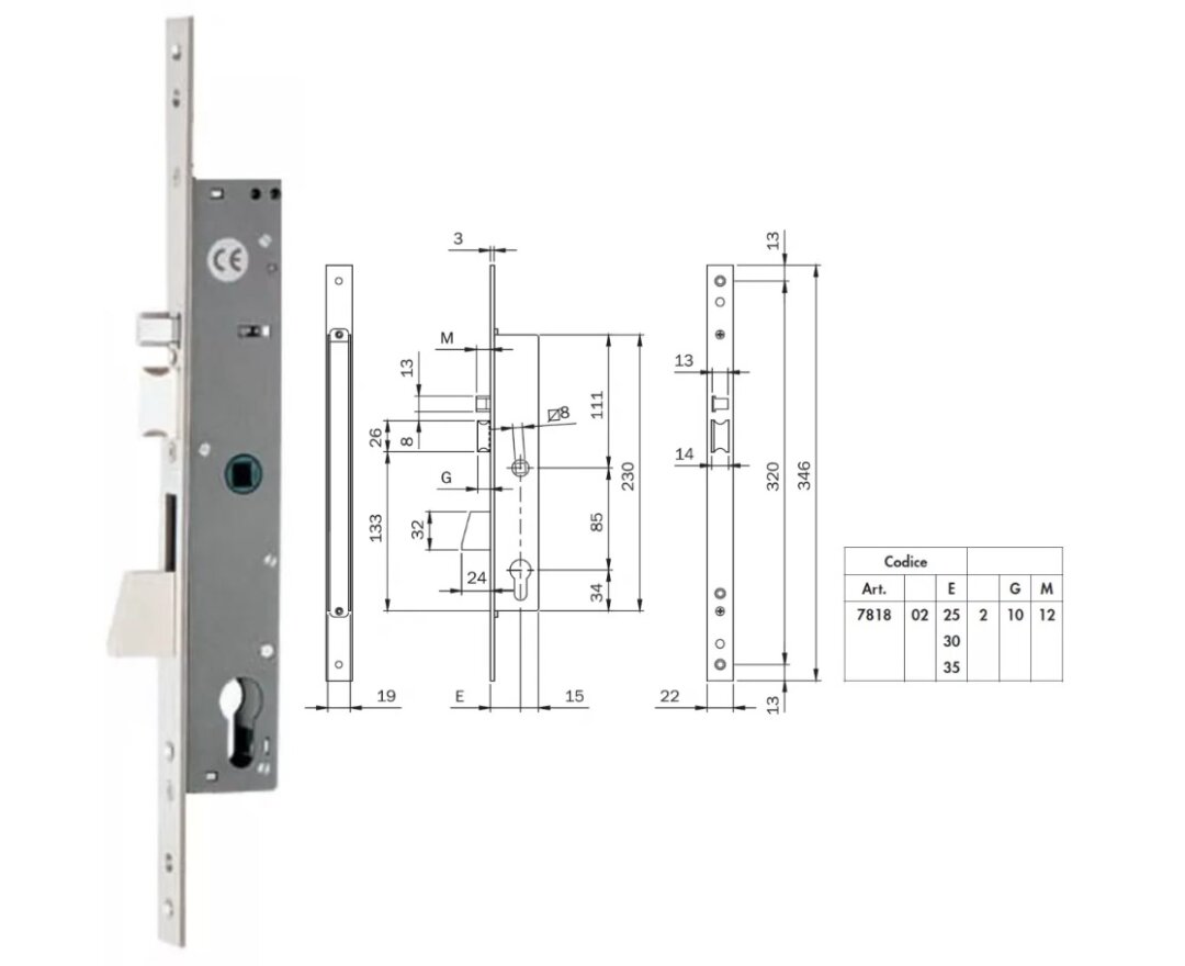 ZAMEK ELECTA 85WB E=25mm- fot-