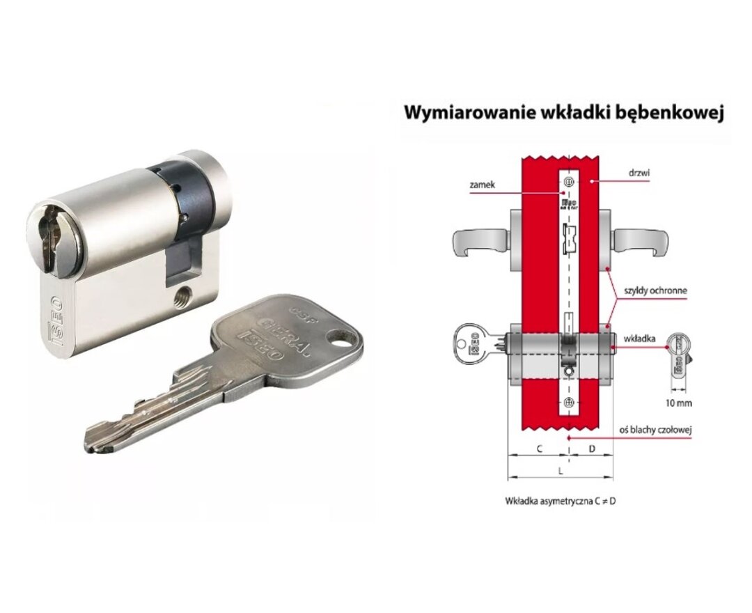 WKŁADKA BĘBENKOWA CSF F9 BASIC JEDNOSTRONNA 55x10, 3 KLUCZE- fot-