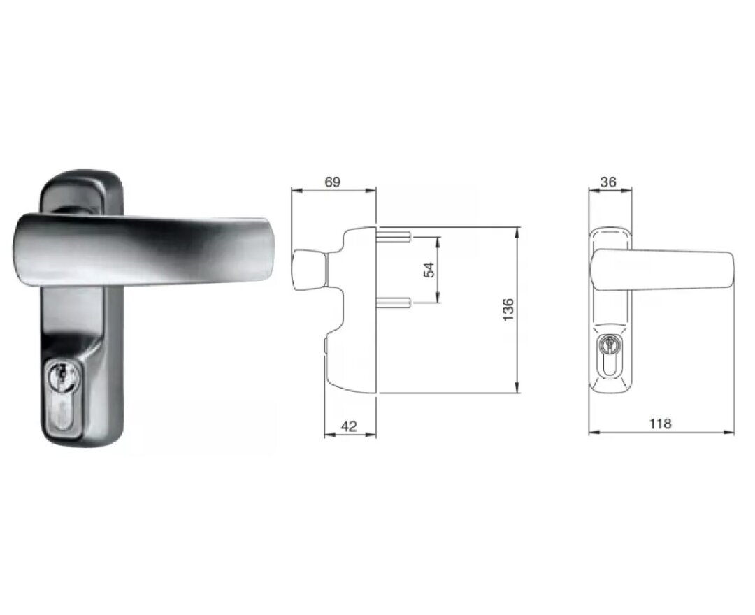 KLAMKA TRIM Z WKŁADKĄ BĘBENKOWĄ, PPOŻ.- fot-