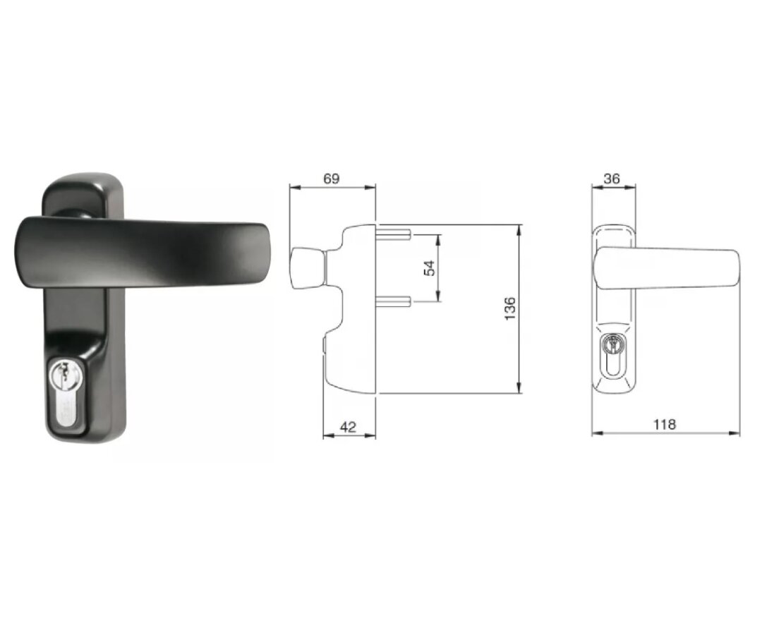 KLAMKA TRIM Z WKŁADKĄ BĘBENKOWĄ, PPOŻ.- fot-