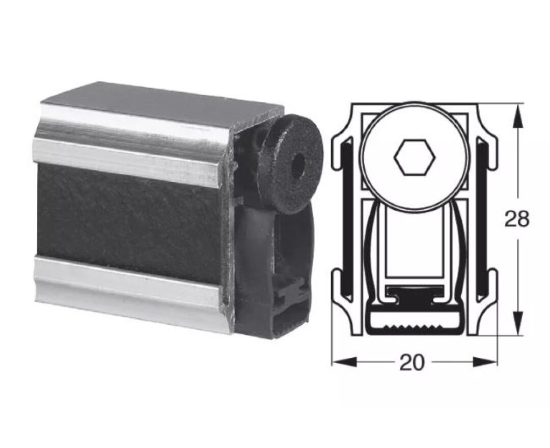 USZCZELKA OPADAJĄCA STRIBO ACOUSTICPLUS ANTI-FEU 1025mm- fot-