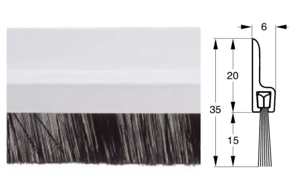 USZCZELKA SZCZOTKOWA STRIBO PLAST 925mm UE Biały