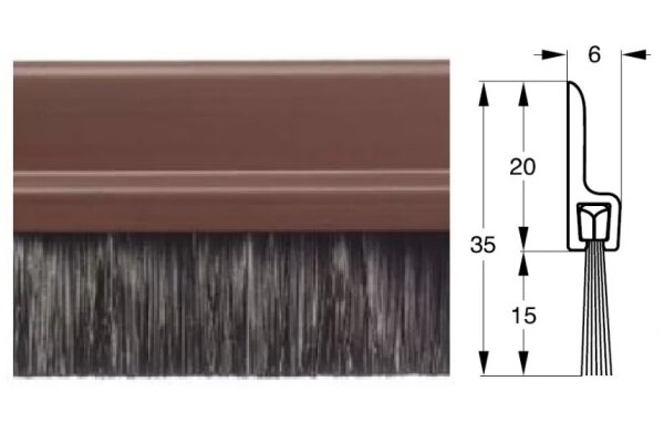 USZCZELKA SZCZOTKOWA STRIBO PLAST 925mm UE Brązowy