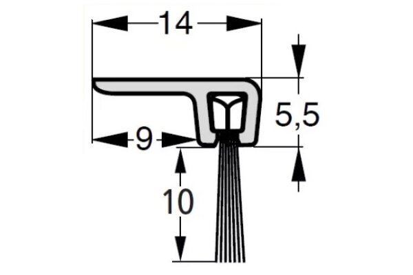 USZCZELKA SZCZOTKOWA F2-10 ALUMINIUM 1m UE