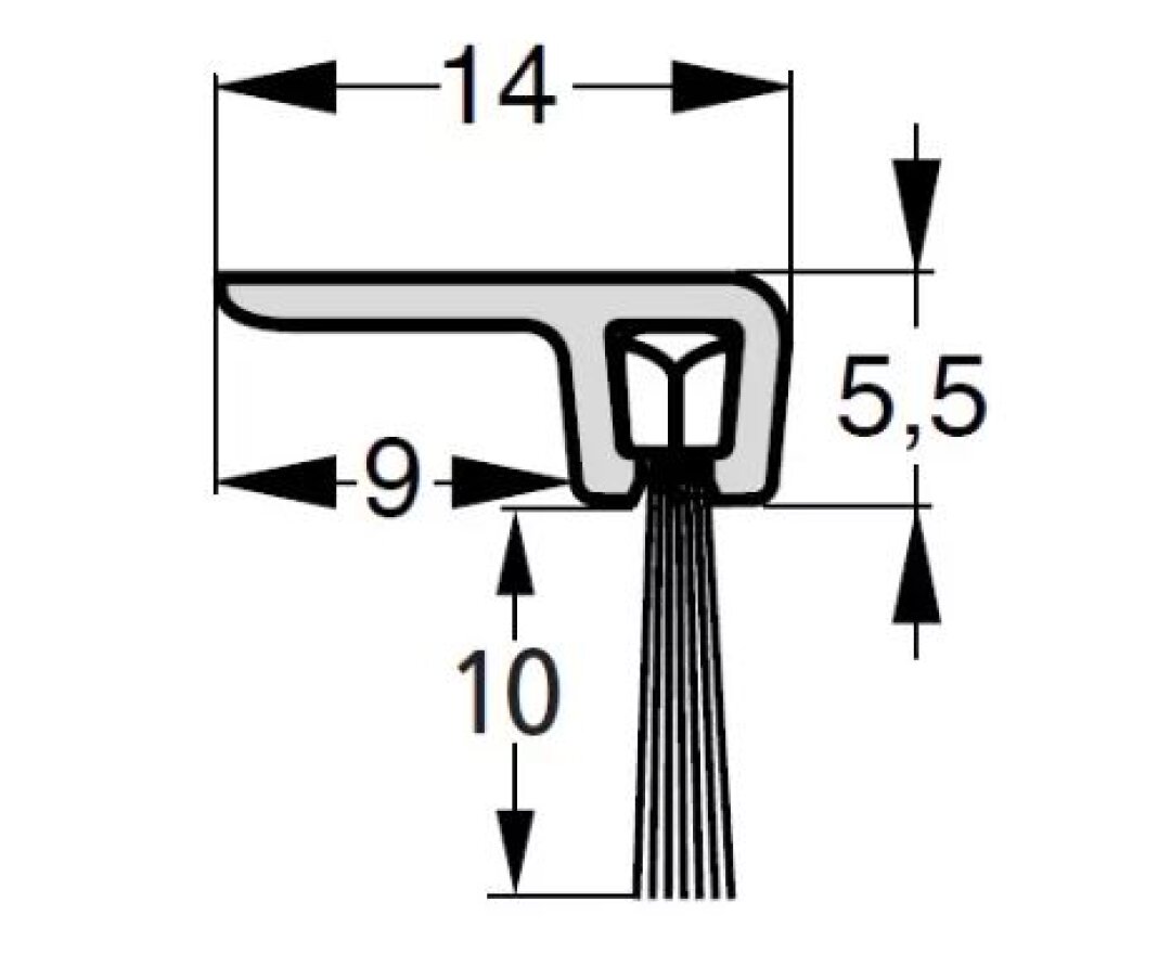 USZCZELKA SZCZOTKOWA F2-10 ALUMINIUM 3m- fot-