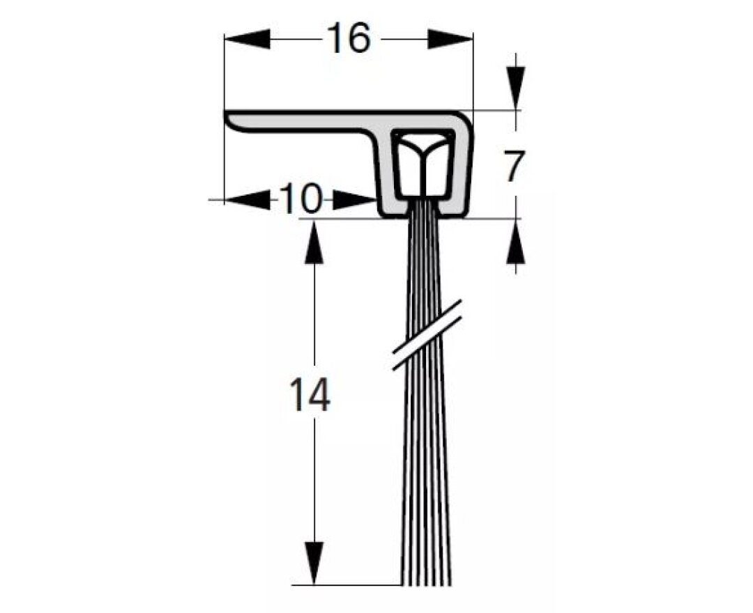 USZCZELKA SZCZOTKOWA F3-14 ALUMINIUM 3m- fot-