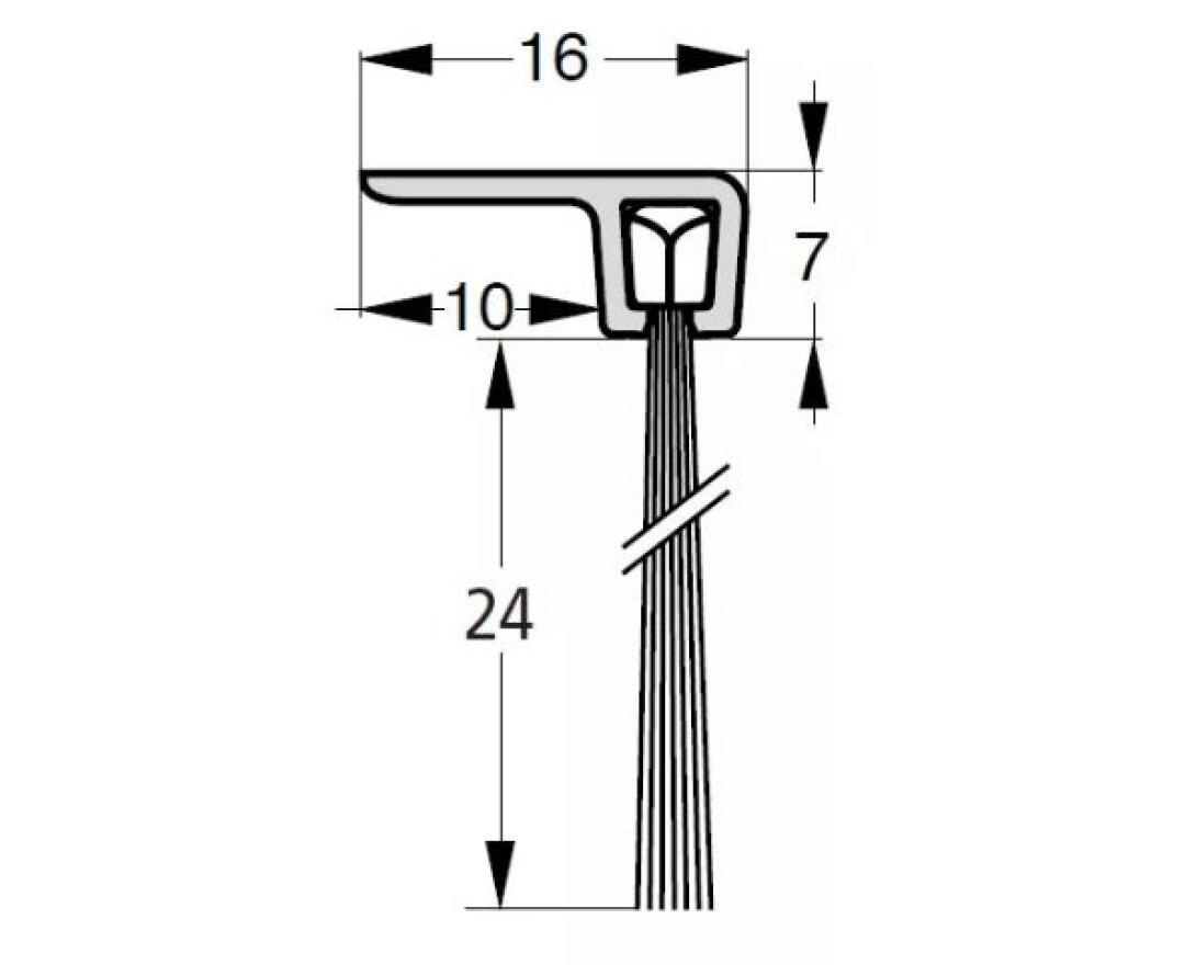 USZCZELKA SZCZOTKOWA F3-24 ALUMINIUM 1m- fot-