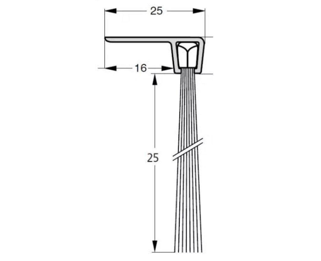 USZCZELKA SZCZOTKOWA F5-25 ALUMINIUM 3m- fot-