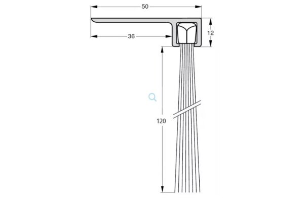 USZCZELKA SZCZOTKOWA F8-120 ALUMINIUM 3m UE