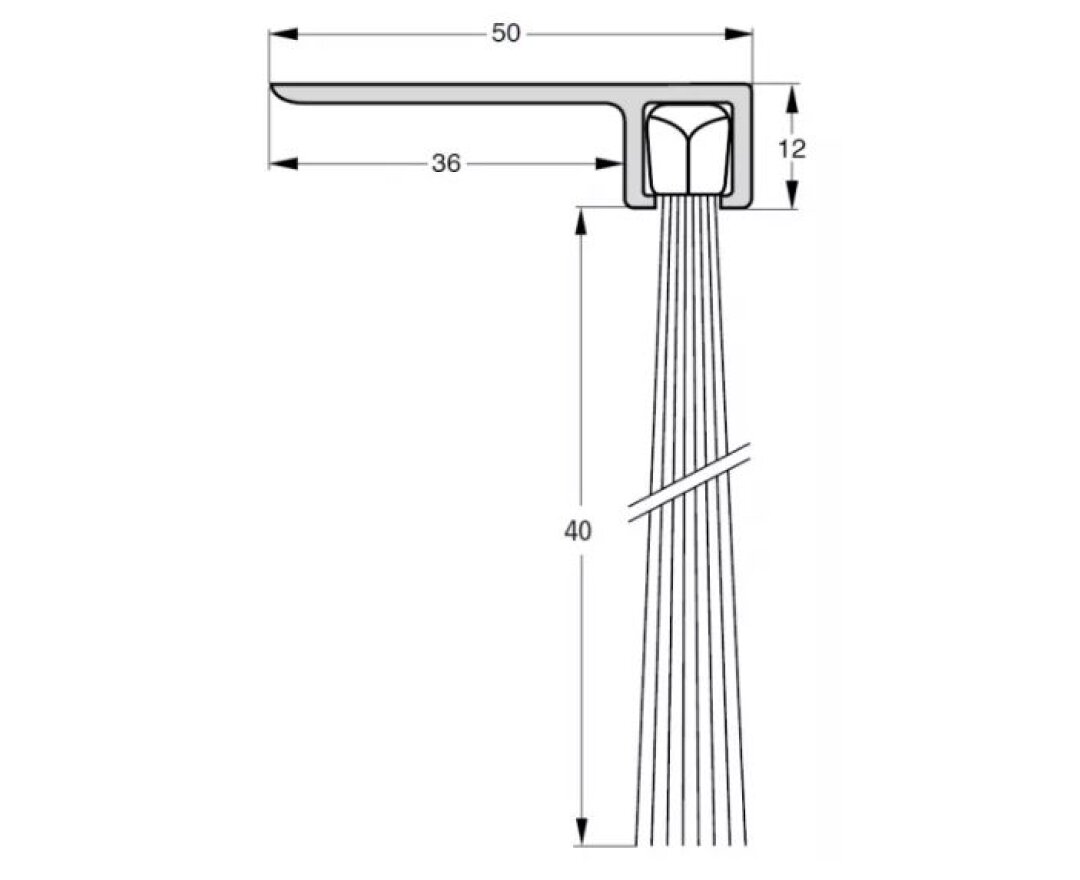 USZCZELKA SZCZOTKOWA F8-40 ALUMINIUM 1m- fot-