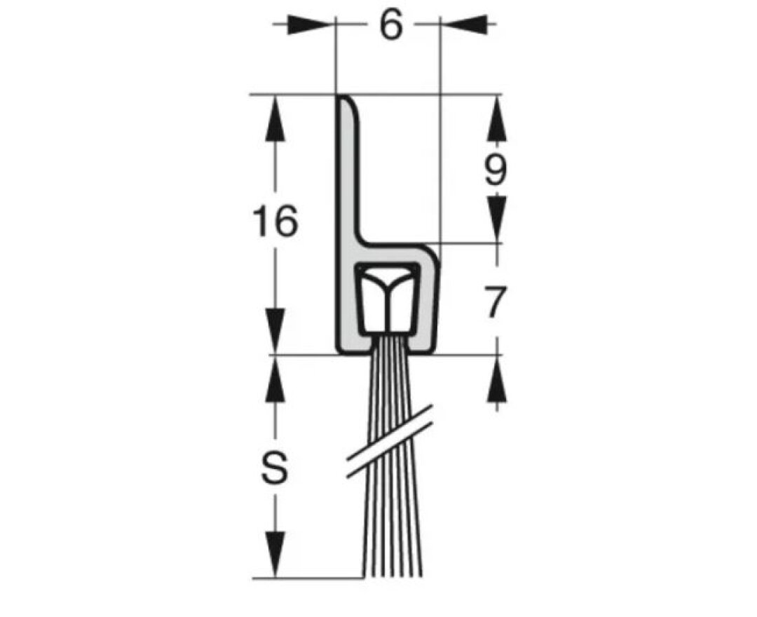 USZCZELKA SZCZOTKOWA H3-24 ALUMINIUM 1m- fot-