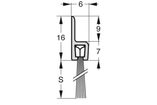 USZCZELKA SZCZOTKOWA H3-24 ALUMINIUM 1m UE