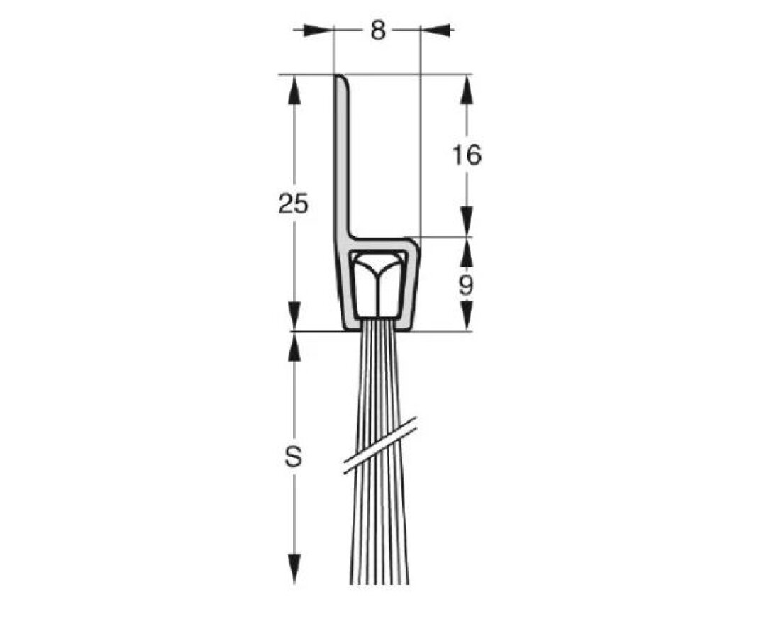 USZCZELKA SZCZOTKOWA H5-25 ALUMINIUM 3m- fot-