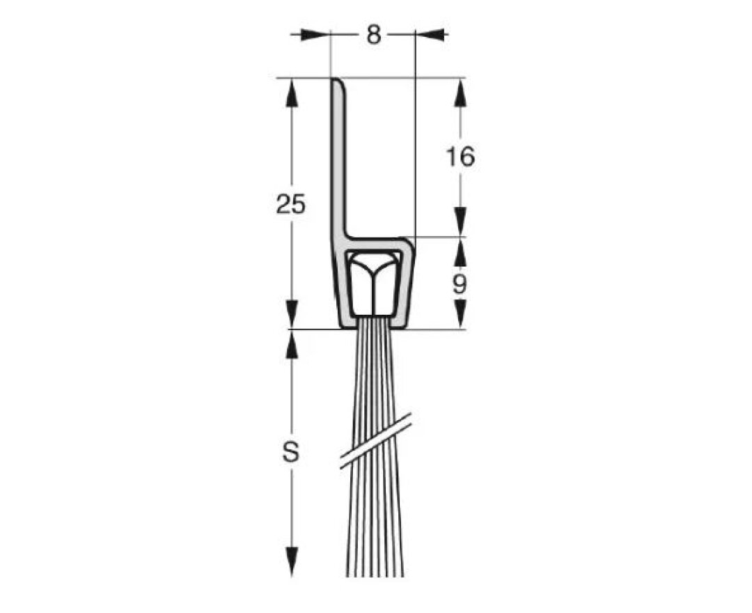 USZCZELKA SZCZOTKOWA H5-35 ALUMINIUM 1m- fot-
