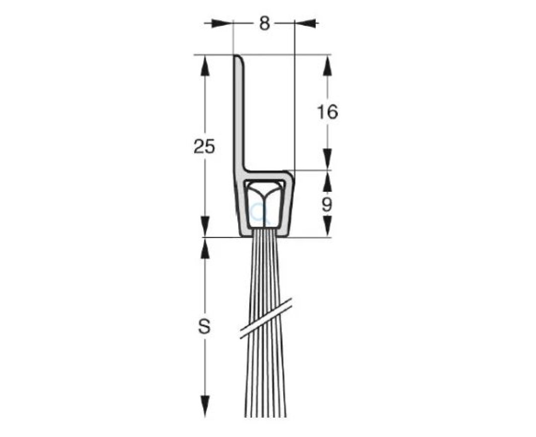USZCZELKA SZCZOTKOWA H5-45 ALUMINIUM 1m- fot-