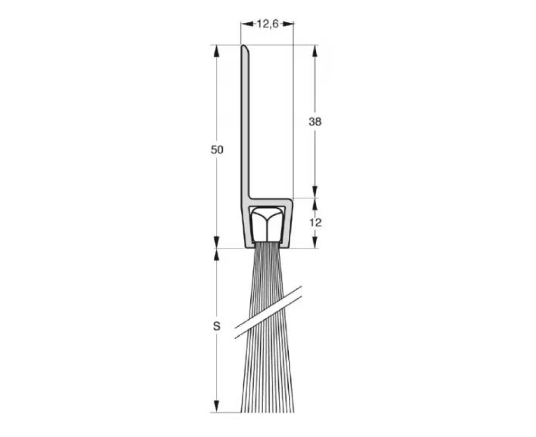 USZCZELKA SZCZOTKOWA H8-120 ALUMINIUM 1m- fot-