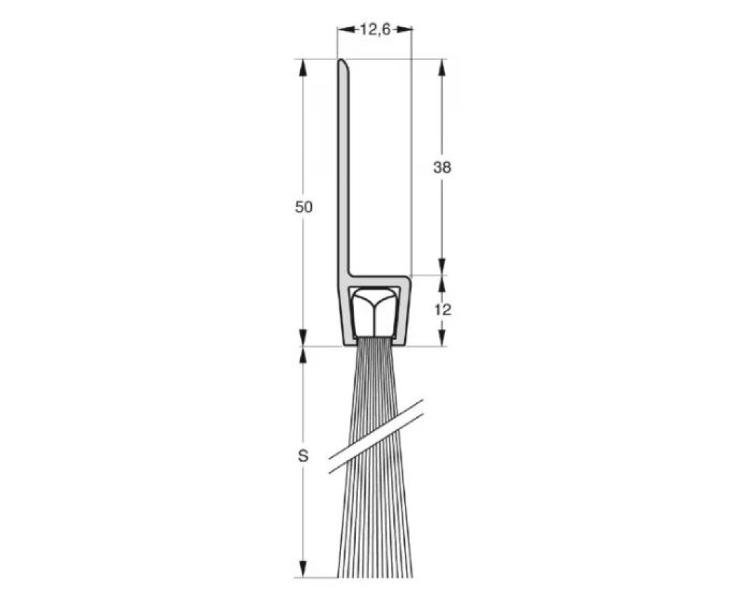 USZCZELKA SZCZOTKOWA H8-80 ALUMINIUM 3m- fot-