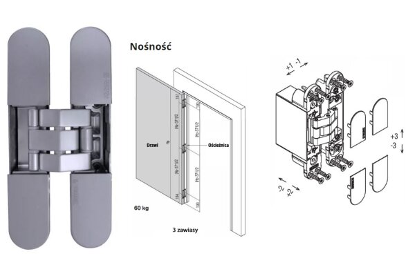 ZAWIAS WPUSZCZANY KUBI K2000 TWIST Koblenz Chrom matowy