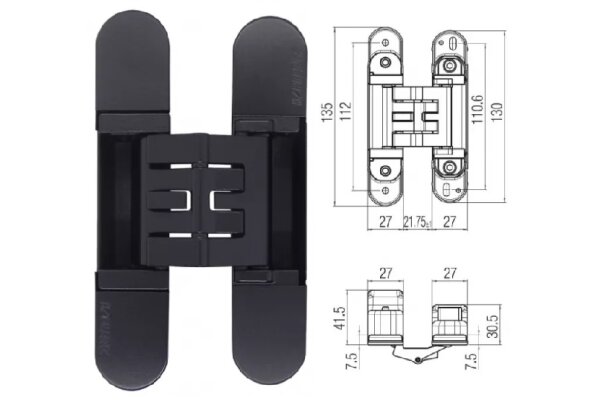 ZAWIAS WPUSZCZANY KUBICA K2760 Koblenz Czarny