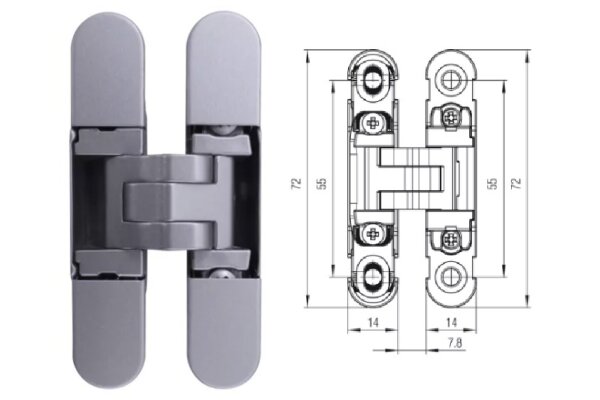 ZAWIAS WPUSZCZANY KUBIKINA K6100 Koblenz Chrom matowy