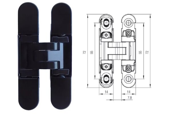 ZAWIAS WPUSZCZANY KUBIKINA K6100 Koblenz Czarny