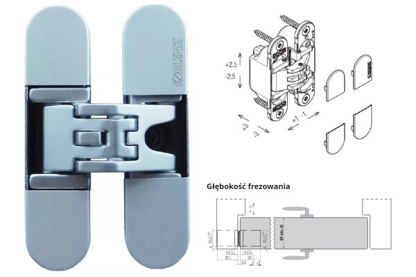 ZAWIAS WPUSZCZANY KUBICA K6200 HD Koblenz Chrom matowy