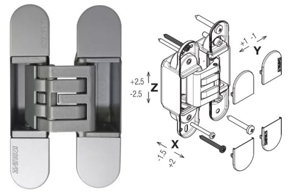 ZAWIAS WPUSZCZANY KUBICA HYBRID K6360/38 HD 20szt. Koblenz Chrom matowy