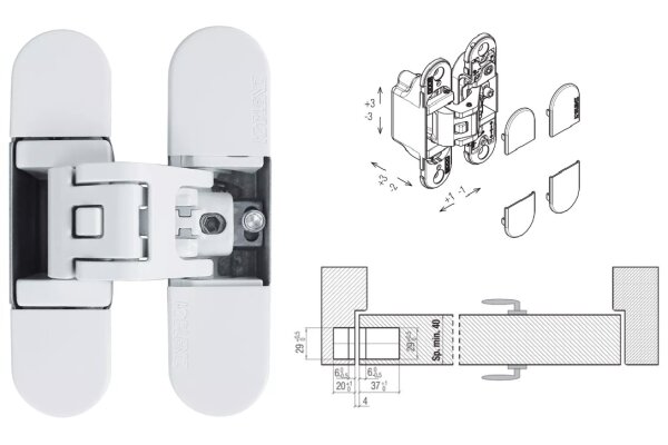 ZAWIAS WPUSZCZANY KUBICA K6700 Koblenz Biały