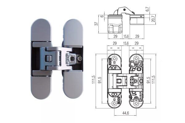 ZAWIAS WPUSZCZANY KUBICA K6700 HD [OPAKOWANIE PRZEMYSŁOWE] Koblenz Chrom matowy