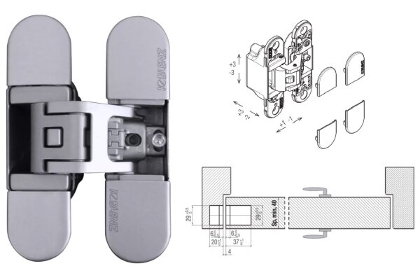 ZAWIAS WPUSZCZANY KUBICA K6700 [OPAKOWANIE PRZEMYSŁOWE] Koblenz Chrom matowy