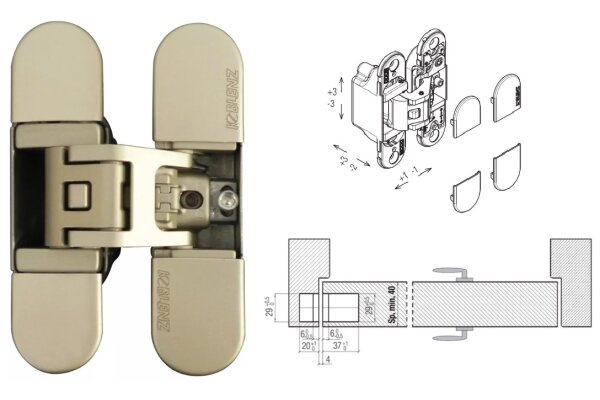 ZAWIAS WPUSZCZANY KUBICA K6700 Koblenz Nikiel matowy
