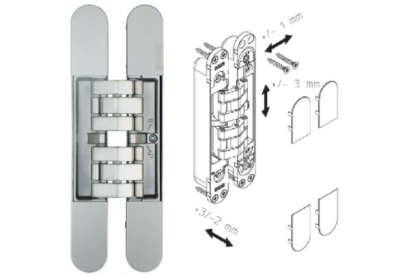 ZAWIAS WPUSZCZANY KUBI K7200 6szt. Koblenz Chrom matowy