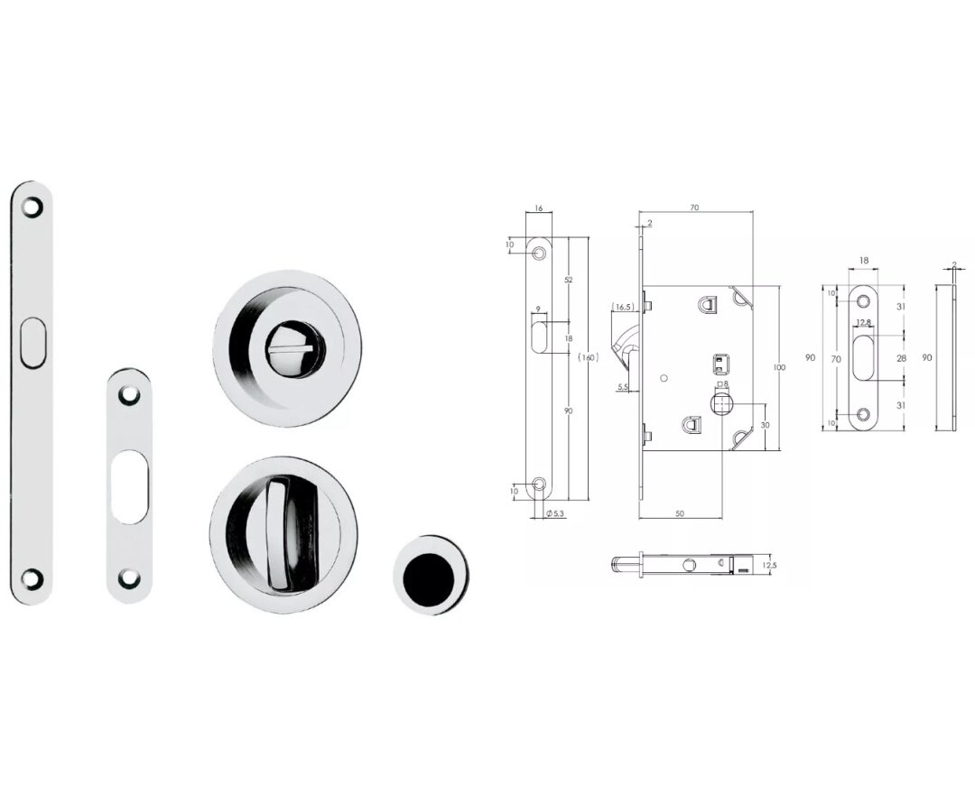 ZAMEK HAKOWY Z OKRĄGŁĄ BLOKADĄ WC CR- fot-
