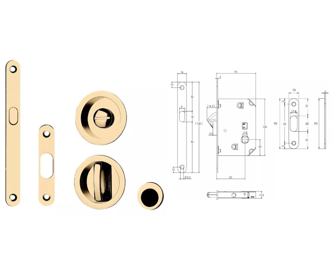 ZAMEK HAKOWY Z OKRĄGŁĄ BLOKADĄ WC OL- fot-