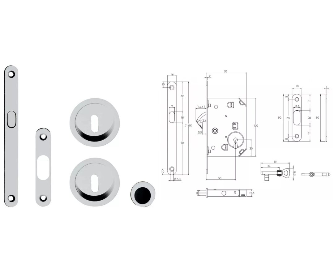 ZAMEK HAKOWY Z OKRĄGŁYMI OKUCIAMI KL CR- fot-
