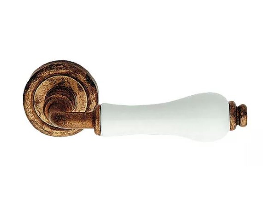 KLAMKA DALIA PORCELLANA BIANCA SZYLD OKRĄGŁY 103 AN- fot-