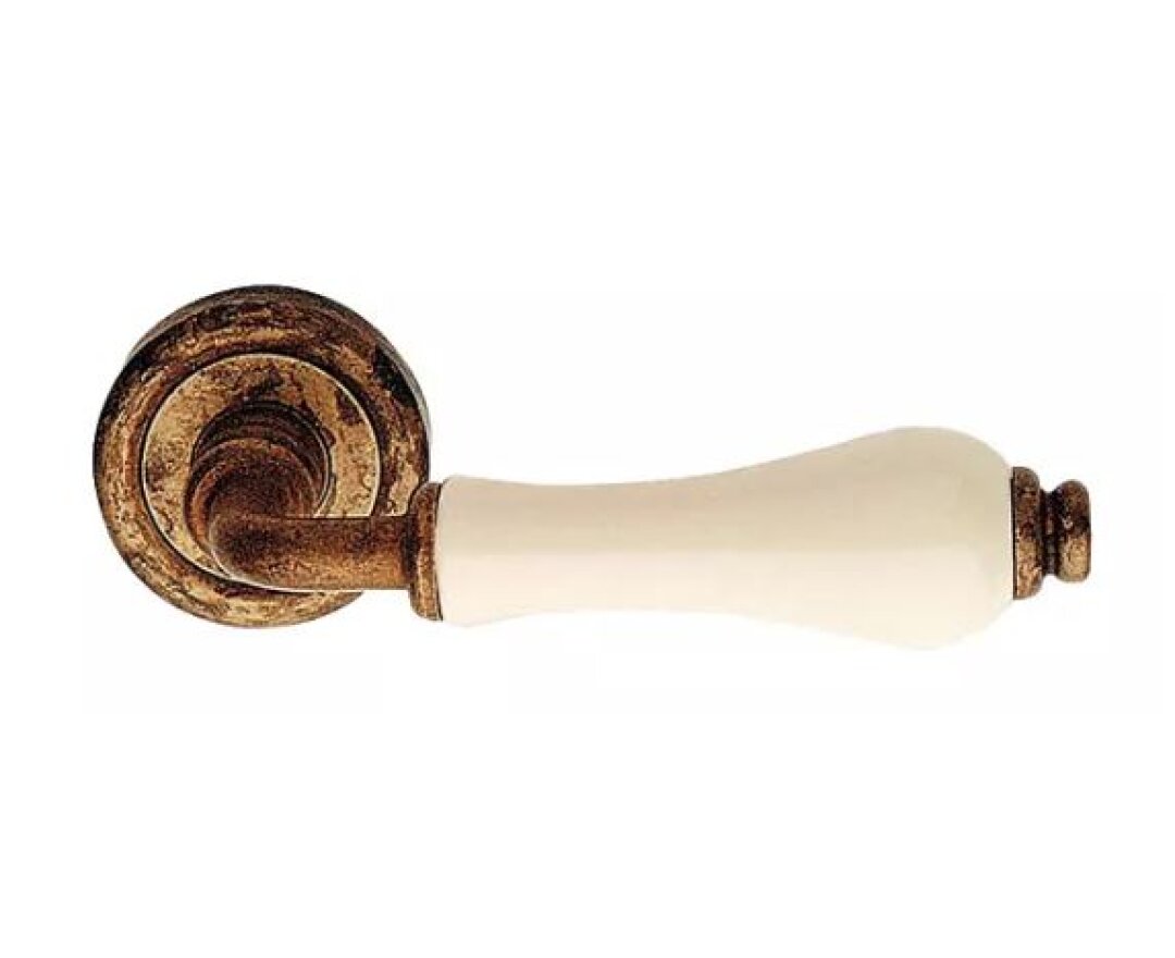 KLAMKA DALIA PORCELLANA AVORIO SZYLD OKRĄGŁY 103 AN- fot-