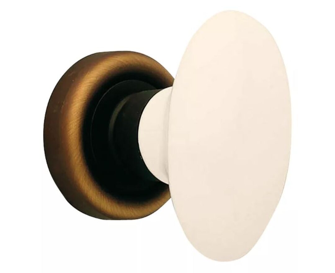 KLAMKA FLAVIA PORCELLANA AVORIO SZYLD OKRĄGŁY 103 BM- fot-