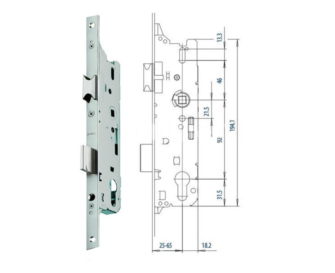 Zamek do drzwi zewnętrznych 803 16/30/92/8 PZ- fot-