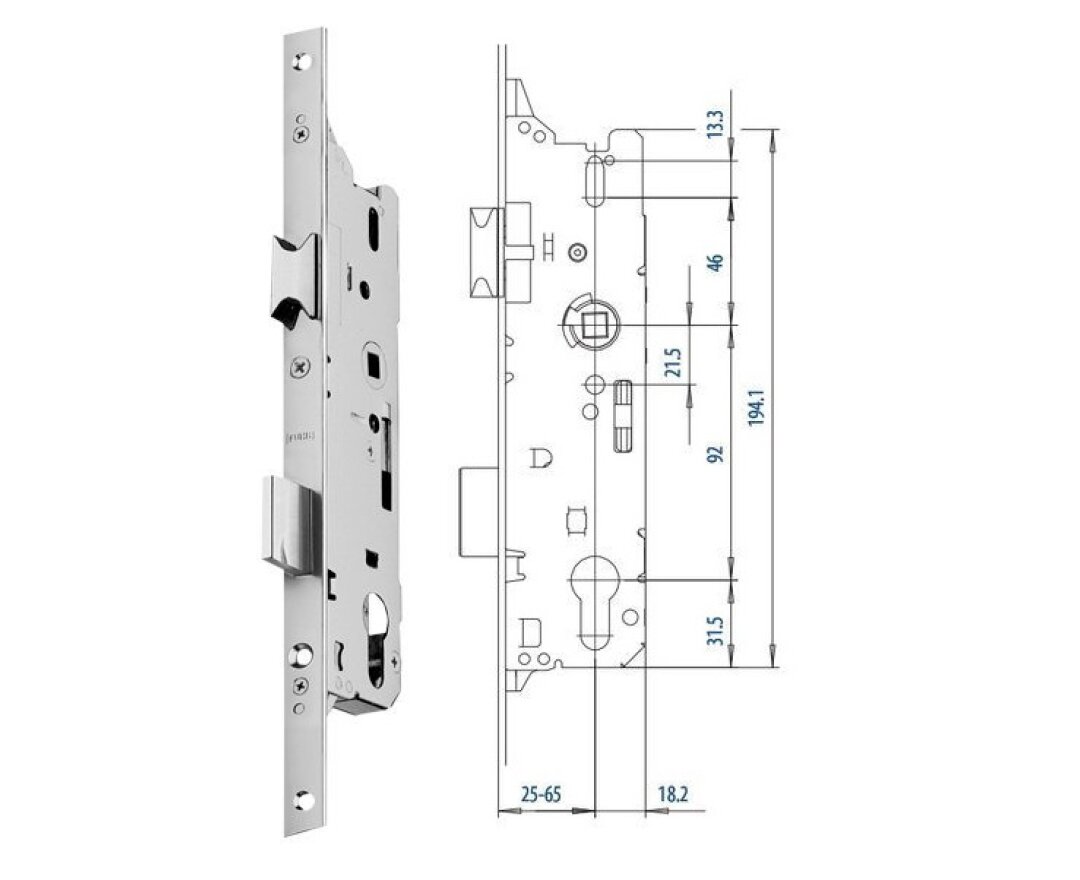 Zamek do drzwi zewnętrznych 803 16/35/92/8 PZ- fot-