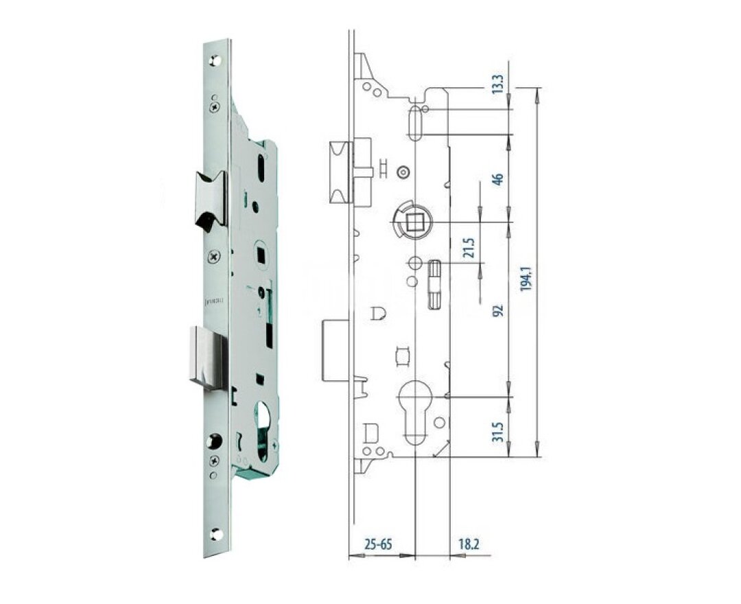 Zamek do drzwi zewnętrznych 803 20/35/92/8 PZ- fot-