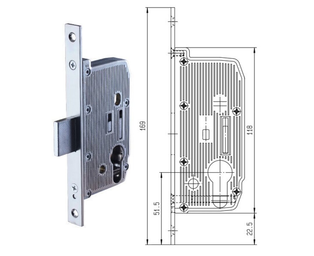 Zamek dodatkowy do drzwi zewnętrznych 863 16/35 PZ- fot-