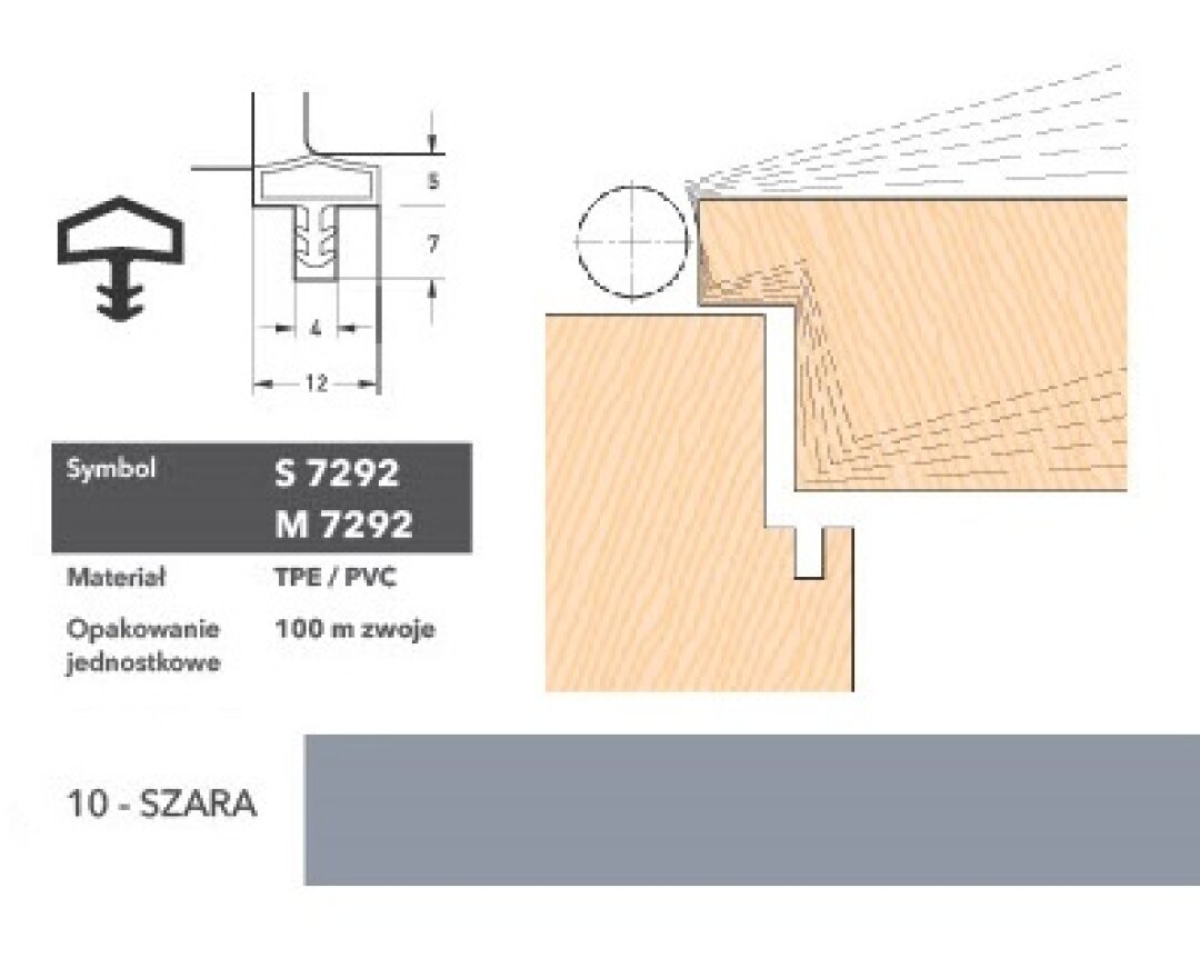 Uszczelka do drzwi wewnętrznych M7292 100m- fot-