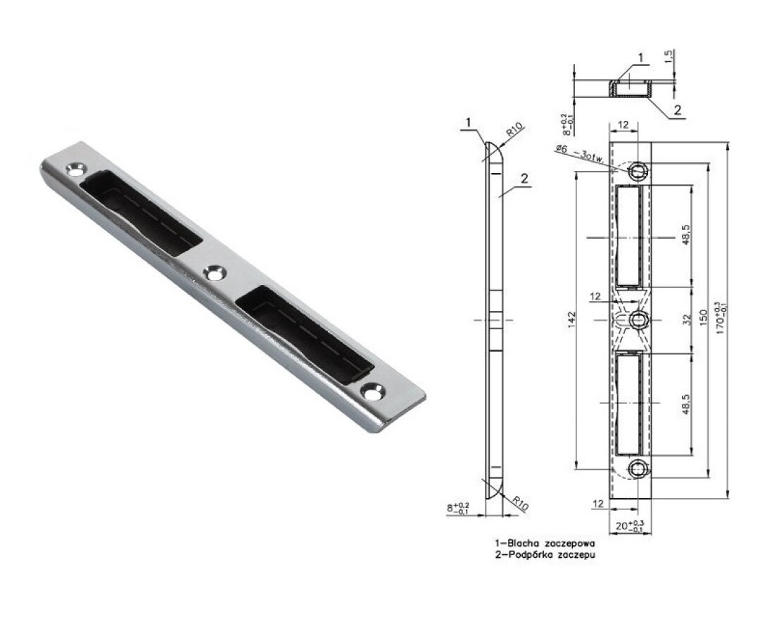 Zaczep zamka głównego Metalplast 20 mm- fot-