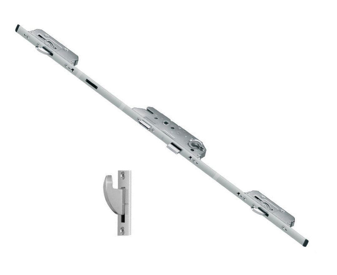 Zasuwnica drzwiowa 859 U24/45/92/8 sterowana klamką – haki- fot-